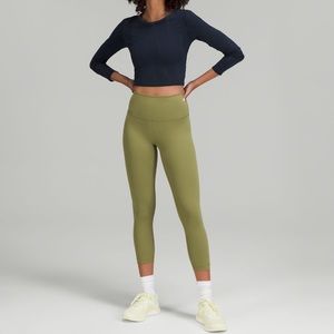 Lululemon Wunder Train High-Rise Crop, Size 6 (Bronze Green)